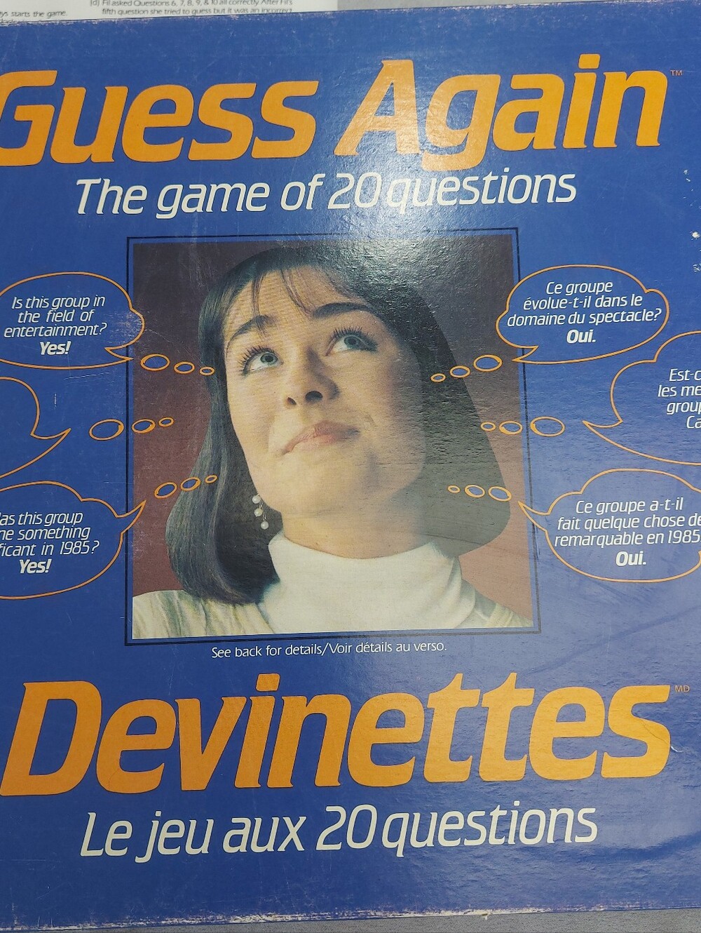 Vintage Guess Again Game 20 Questions Devinettes Jeu Aux 20 Questions 1985